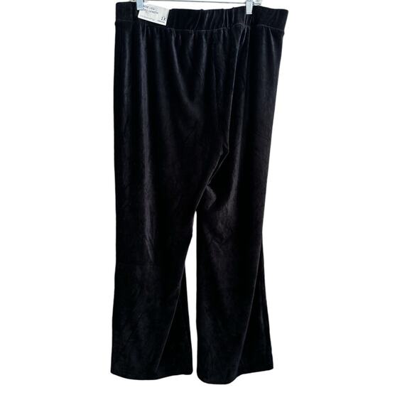 Soft Surroundings Pants Velvet Velour Wide Leg Pull on Black 1x (18w/20w) - Picture 2 of 9
